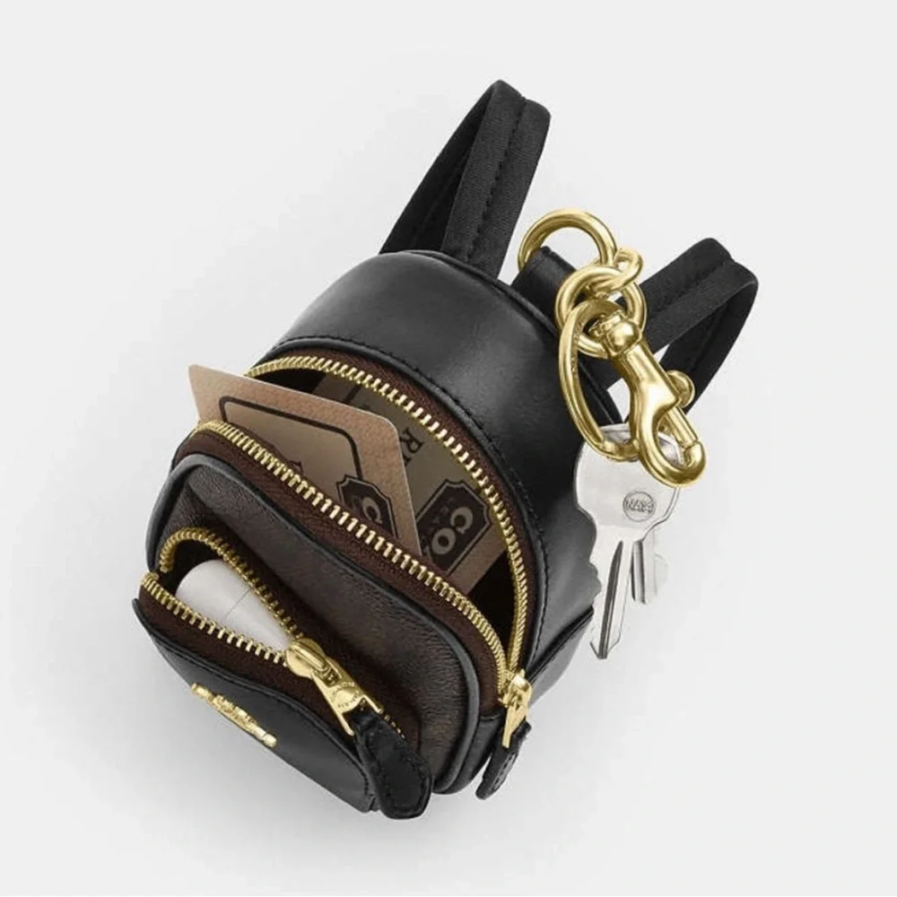 Last 1 ! New Coach Mini Court Backpack Bag Charm In Signature Canvas